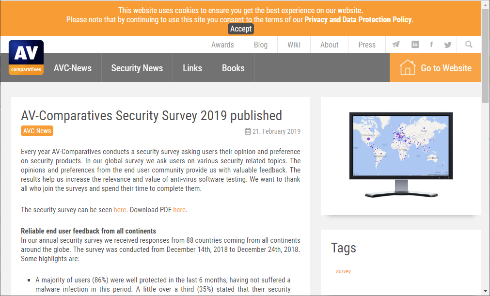 AV-Comparatives、“IT Security Survey 2019”を公開