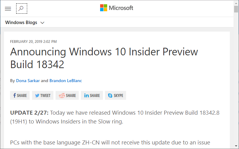 「Windows 10 19H1」が“Slow”リングに初登場