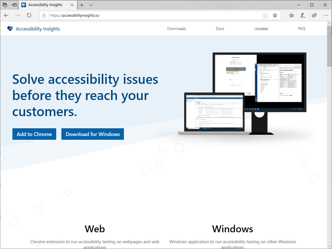 「Accessibility Insights」の公式サイト