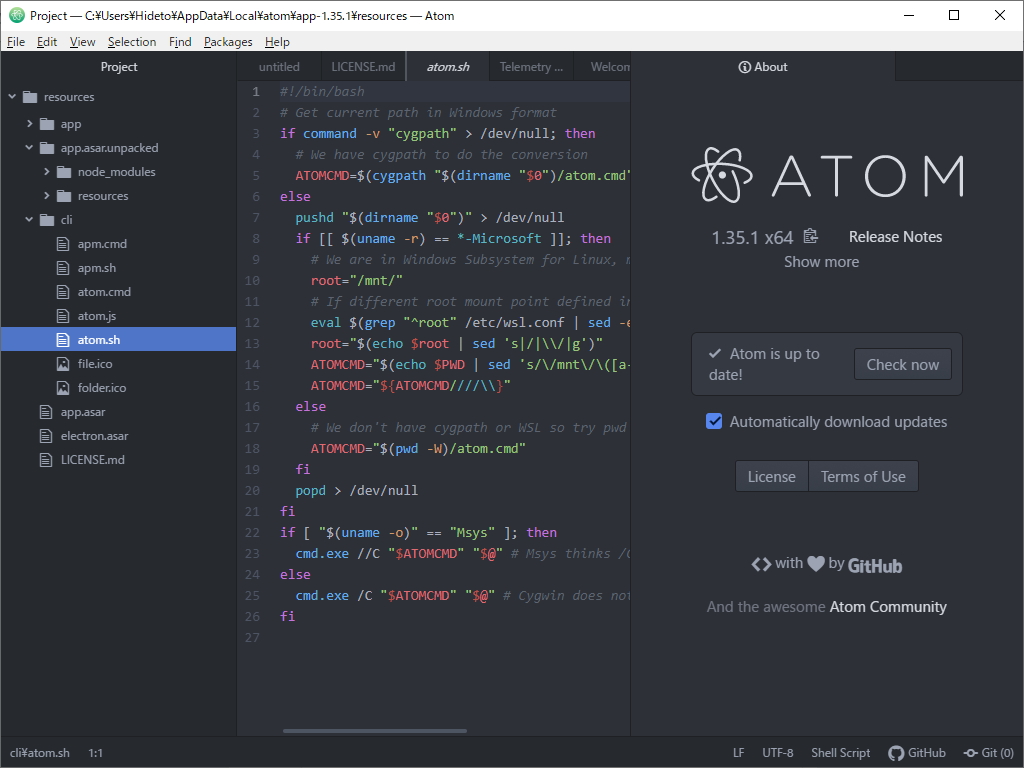 「Atom」v1.35.1