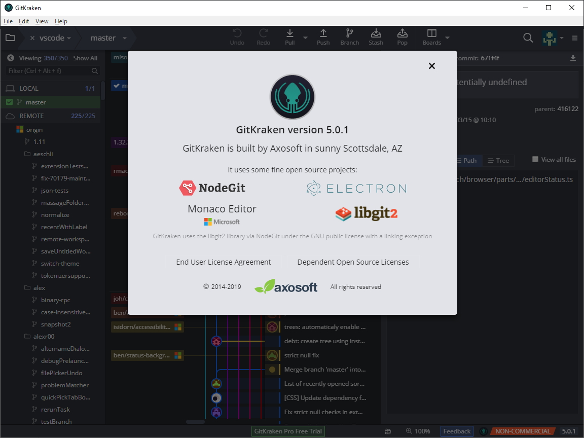 「Axosoft GitKraken」v5.0.1