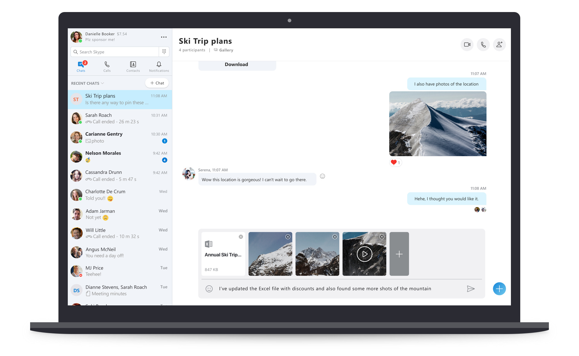 チャットに添付したファイルを送信前にプレビュー