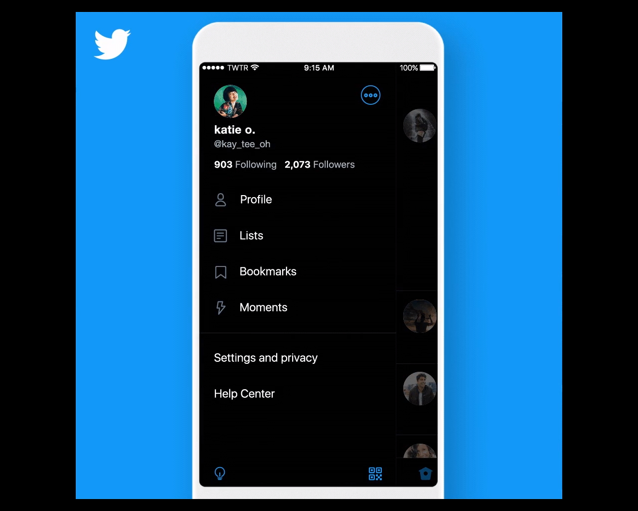 「Twitter」アプリに従来の“夜間モード”よりもさらに暗い、漆黒の“Lights out（ブラック）”モードが導入