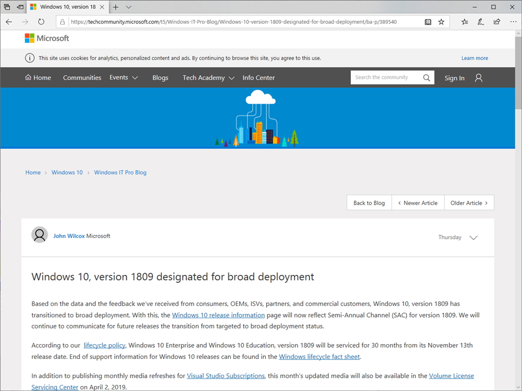 “Microsoft Tech Community”での発表