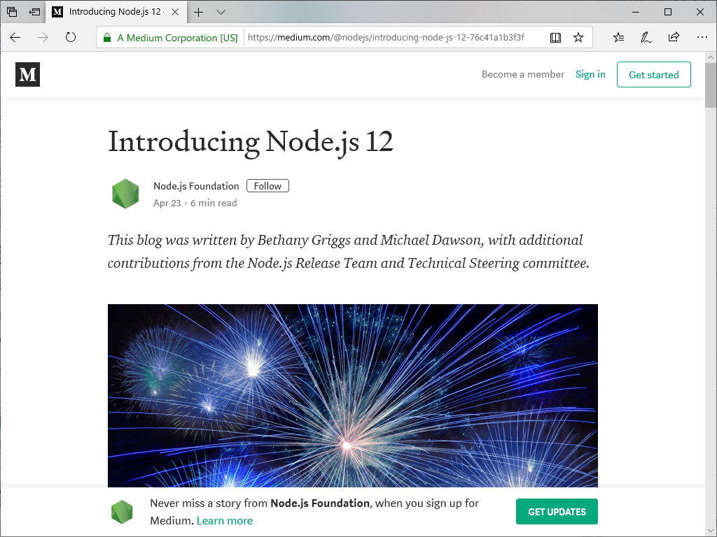 「Node.js 12」がリリース