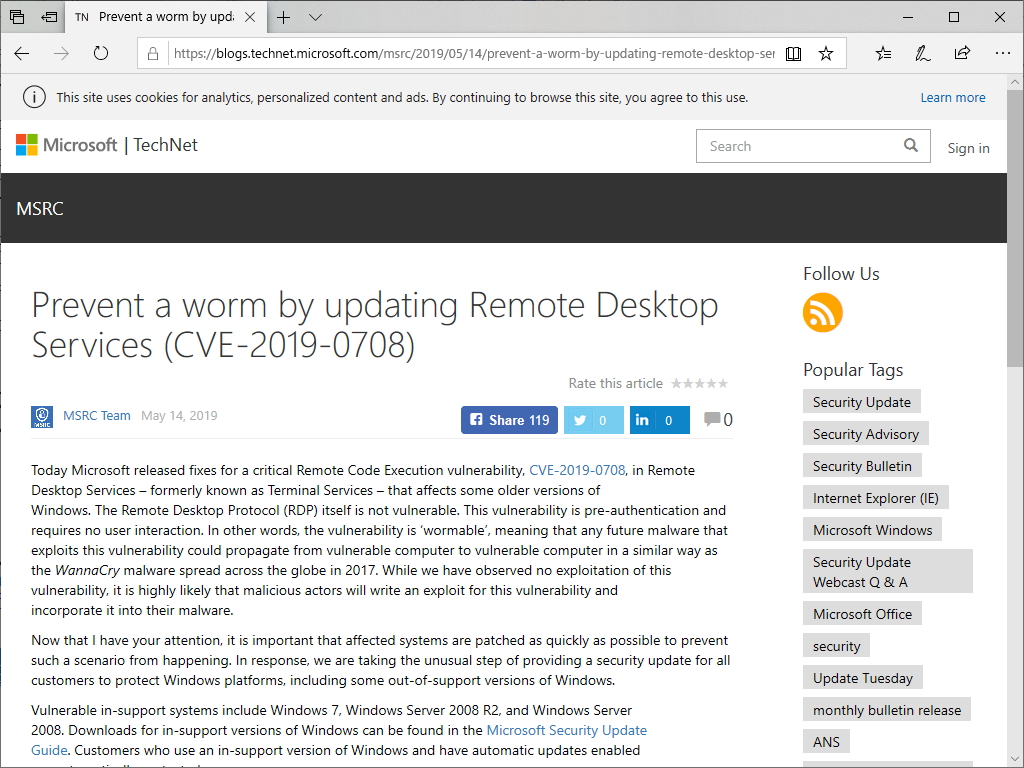 Microsoftのアナウンス