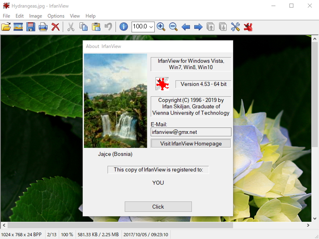 「IrfanView」v4.53