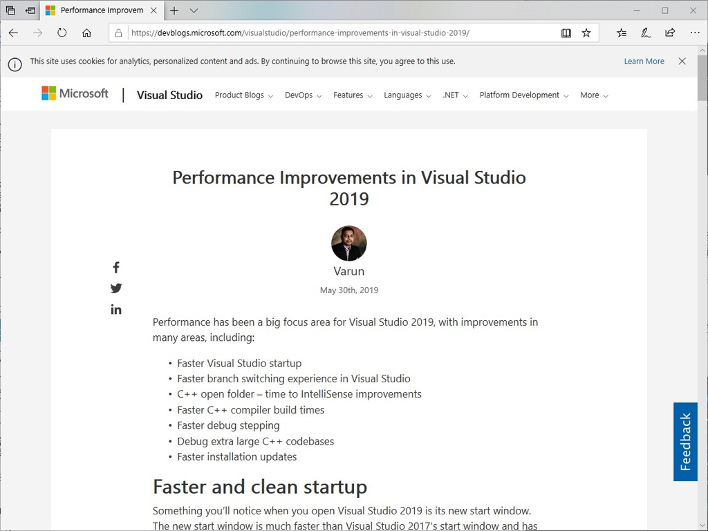 公式ブログ“The Visual Studio Blog”