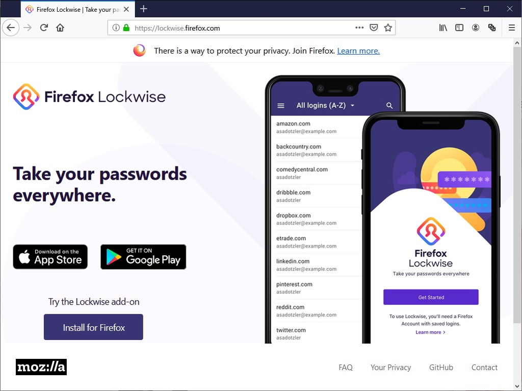 パスワード管理ソリューション「Firefox Lockwise」