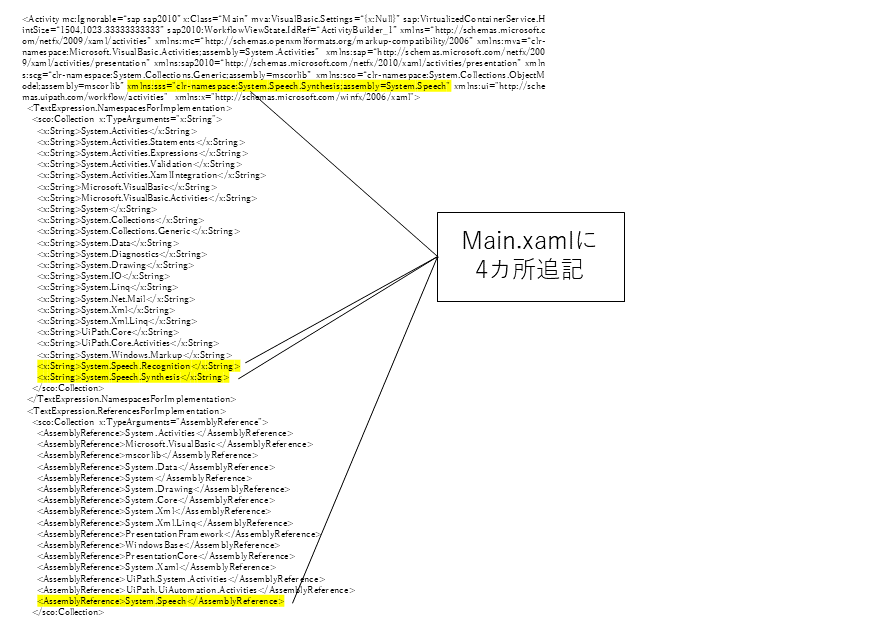 それぞれの行を追記する場所。基本的に各セクションの末尾に追記すればいい