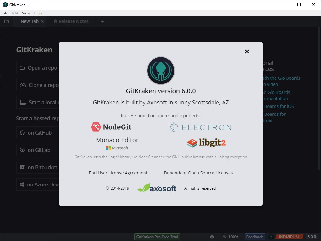 「Axosoft GitKraken」v6.0.0