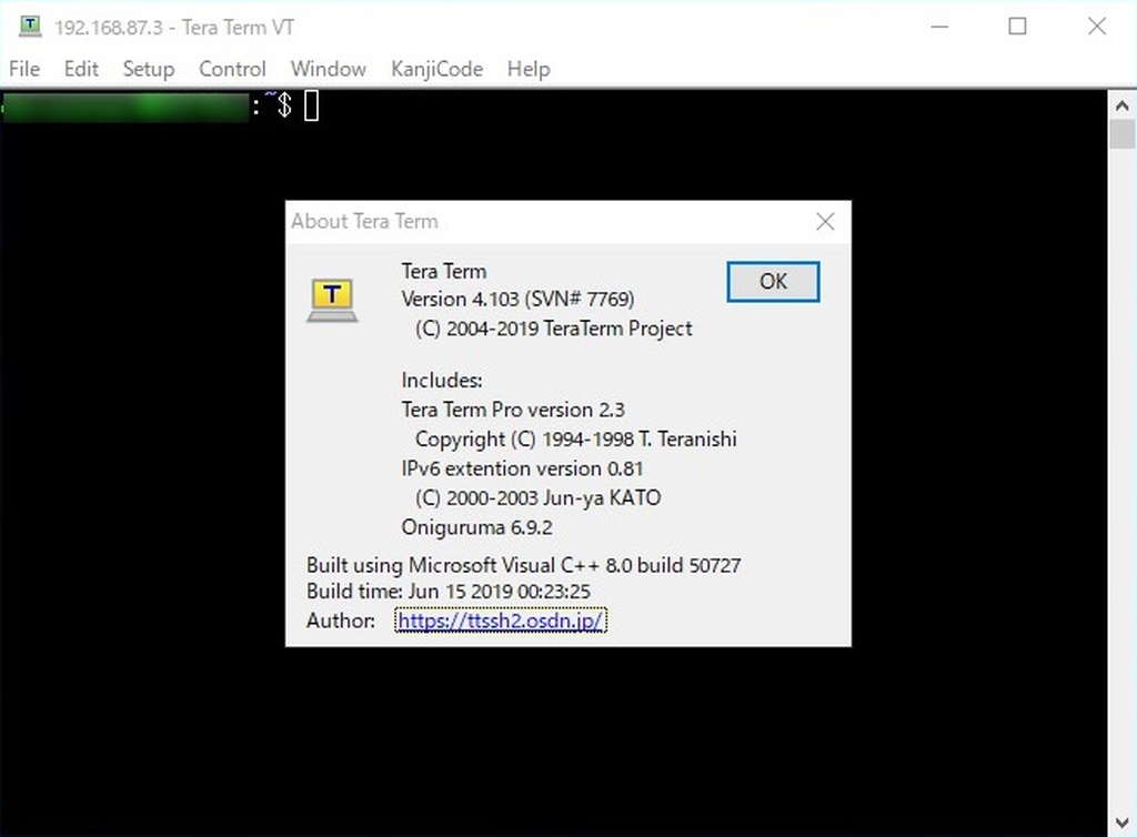 「Tera Term」v4.103