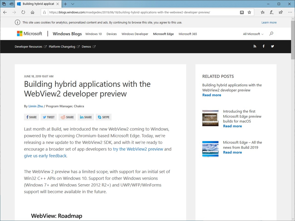 Microsoft、「WebView2 SDK」のアップデートを発表