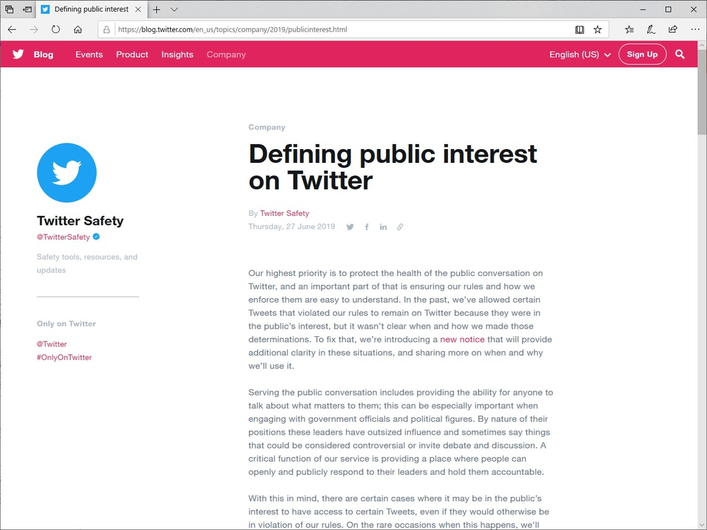 同社の公式ブログ