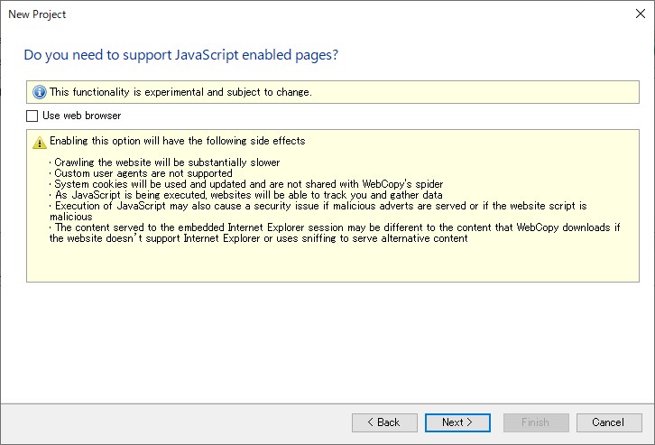 JavaScriptを有効化するオプションを追加