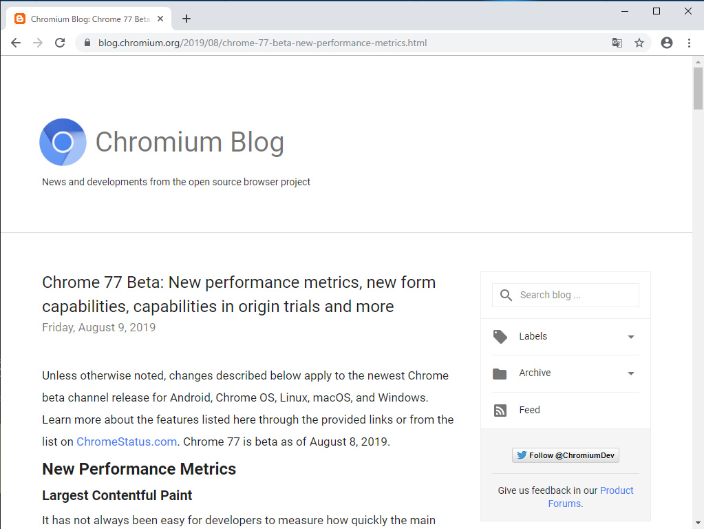 Chromium Blog