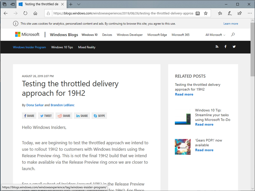 公式ブログ“Windows Experience Blog”