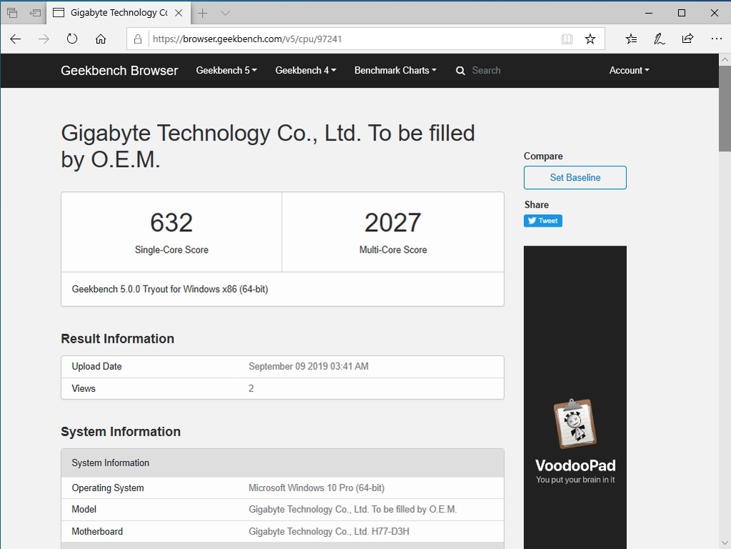 “Geekbench Browser”へスコアを自動共有するトライアウトモードであれば無償で利用可能