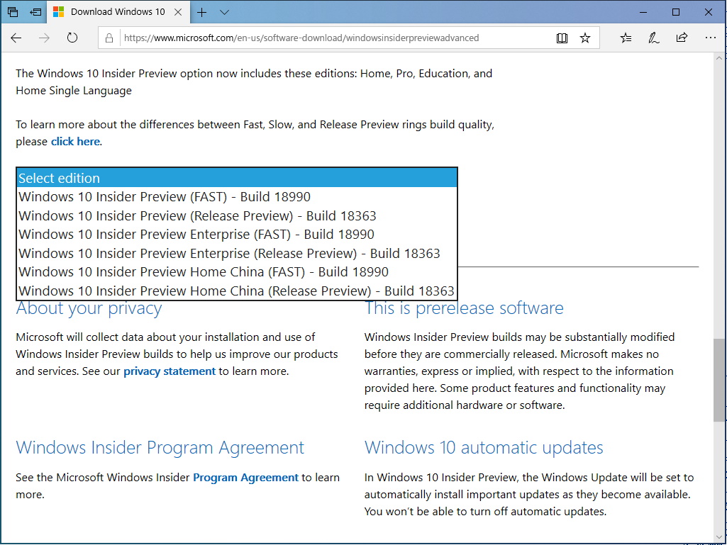 Microsoft、「Windows 10 20H1」Build 18990のISOイメージファイルを公開