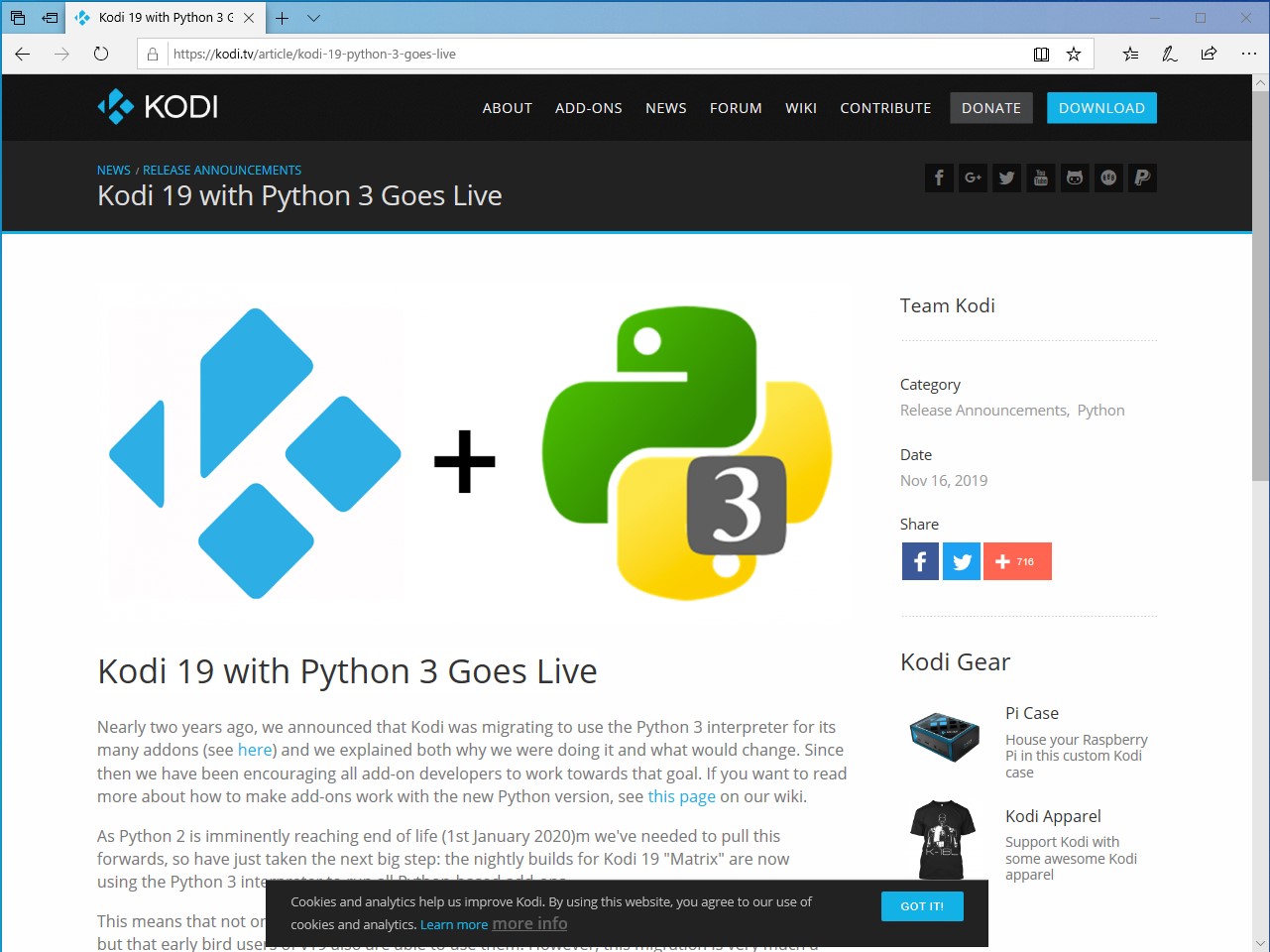 ホームシアターアプリ「Kodi 19」はアドオンを「Python 3」へ完全移行