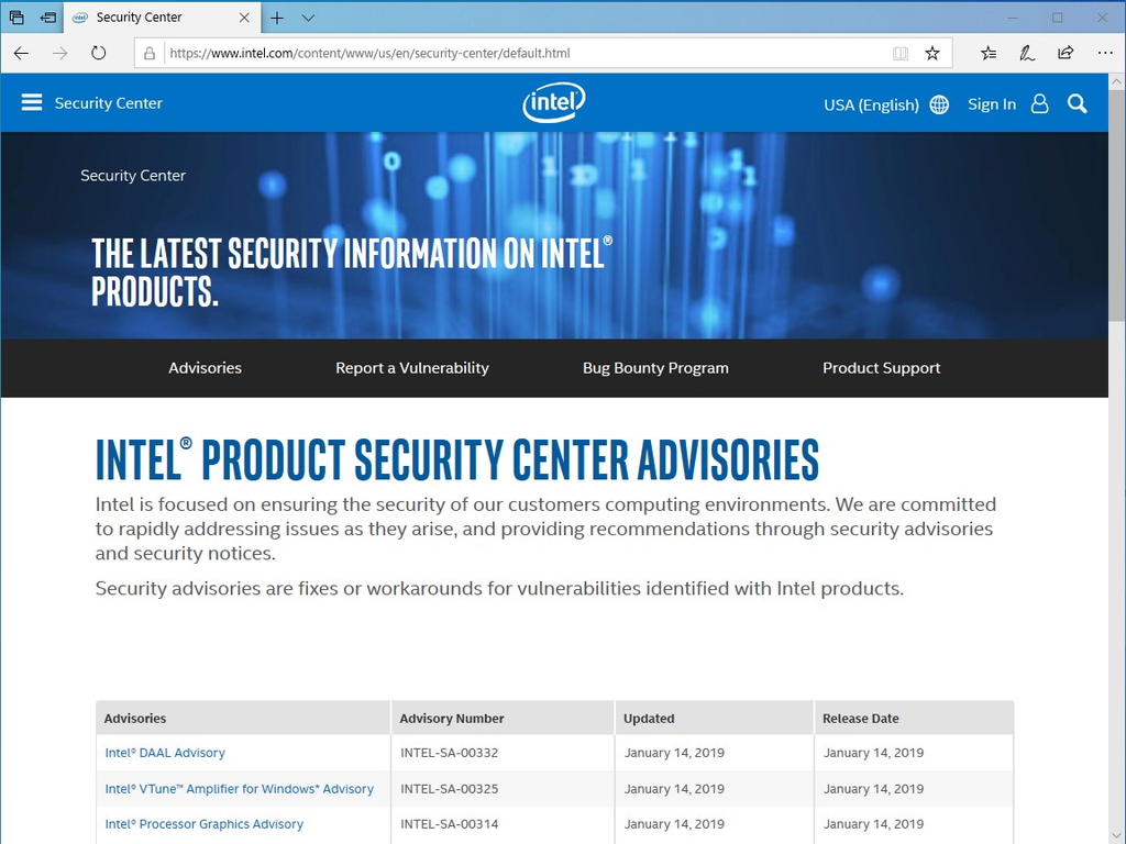 Intel製品に複数の脆弱性、セキュリティアドバイザリが公開
