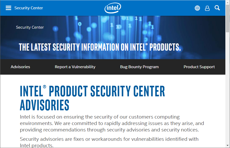 Intel製品に複数の脆弱性、セキュリティアドバイザリが公開