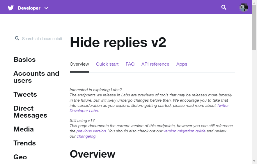 新しいAPIエンドポイント“Hide replies v2”