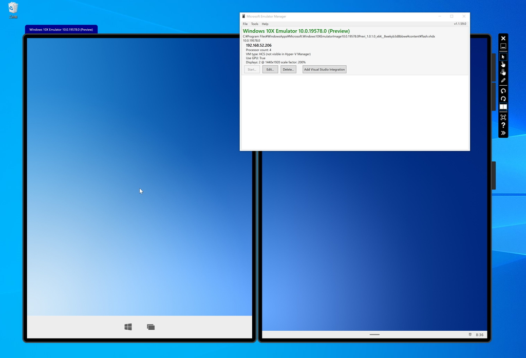 Microsoft、「Microsoft Emulator」v1.1.54.0と「Windows 10X」のエミュレータイメージv10.0.19578をリリース