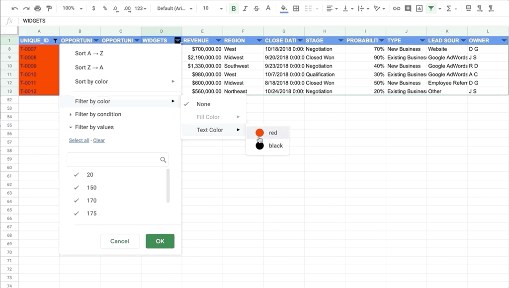 “Google スプレッドシート”のフィルター・並び替えが強化