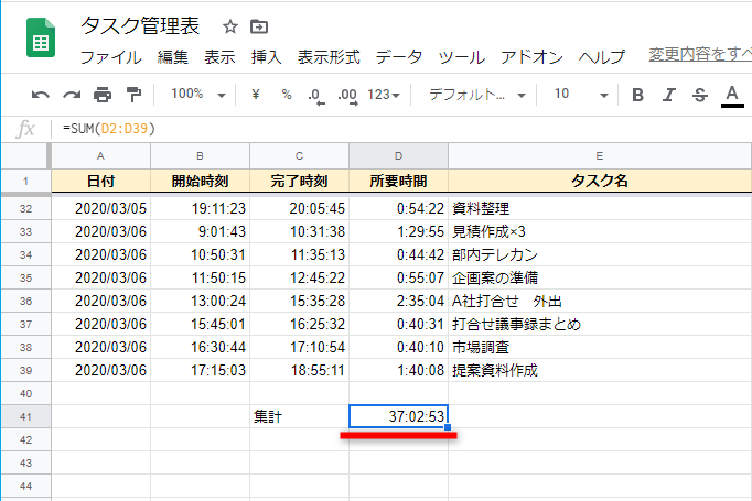 正しく集計された