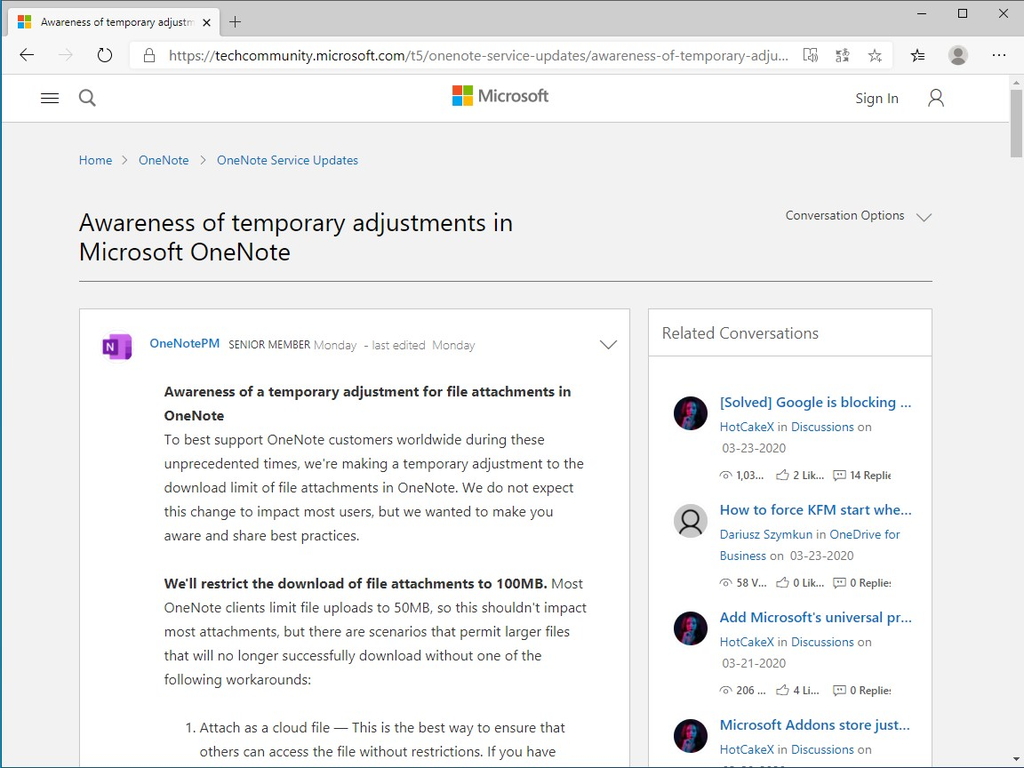 公式コミュニティ“ Microsoft Tech Community”での発表