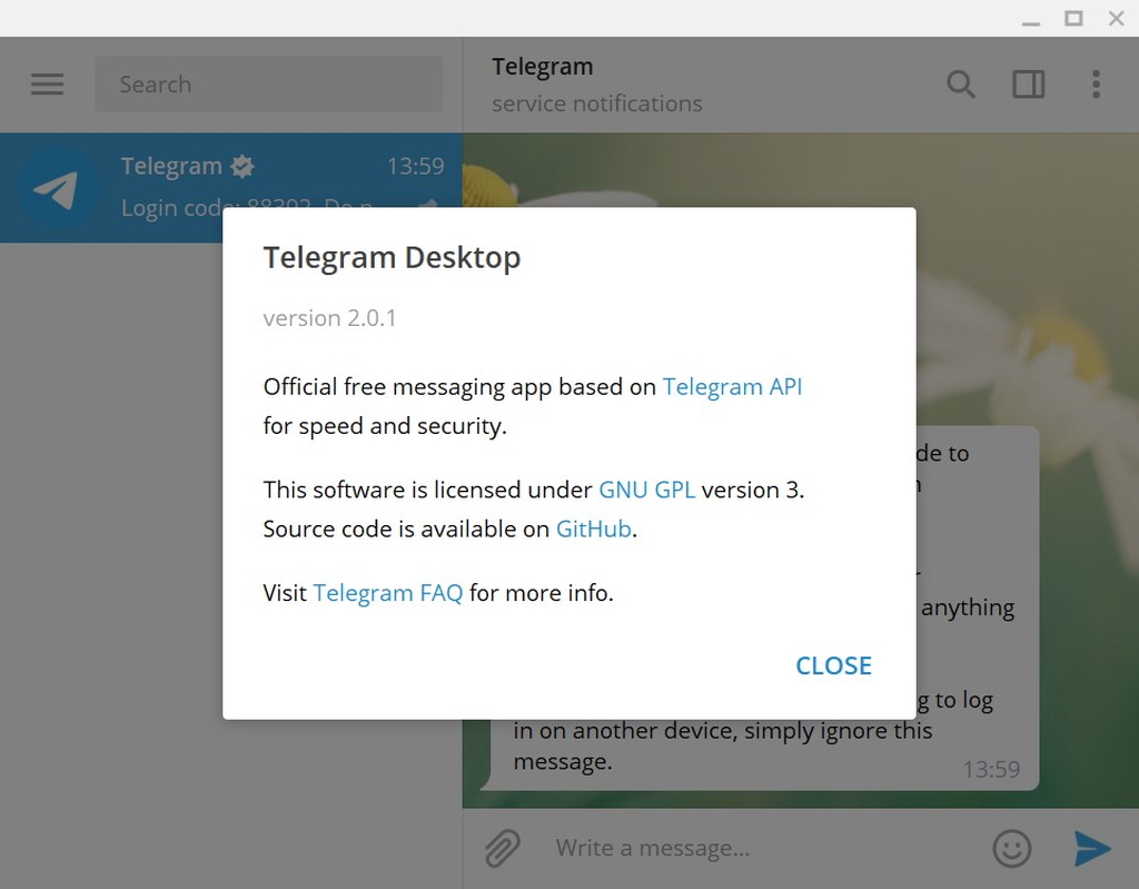 「Telegram Desktop」v2.0.1