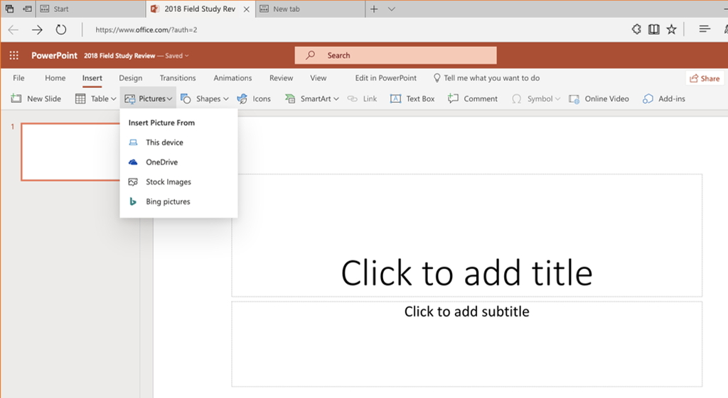 プレミアムクリエイティブコンテンツは、リボンの［挿入］タブにある［画像］－［ストックイメージ（Stock Images）］コマンドから挿入可能