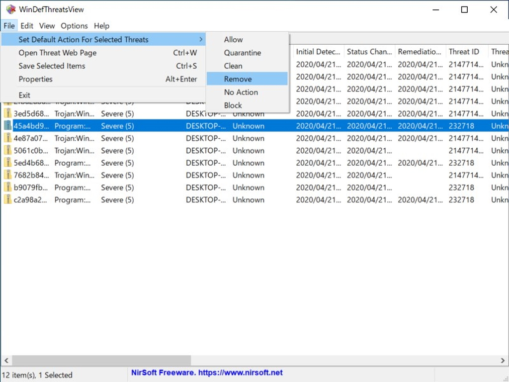 「WinDefThreatsView」v1.05