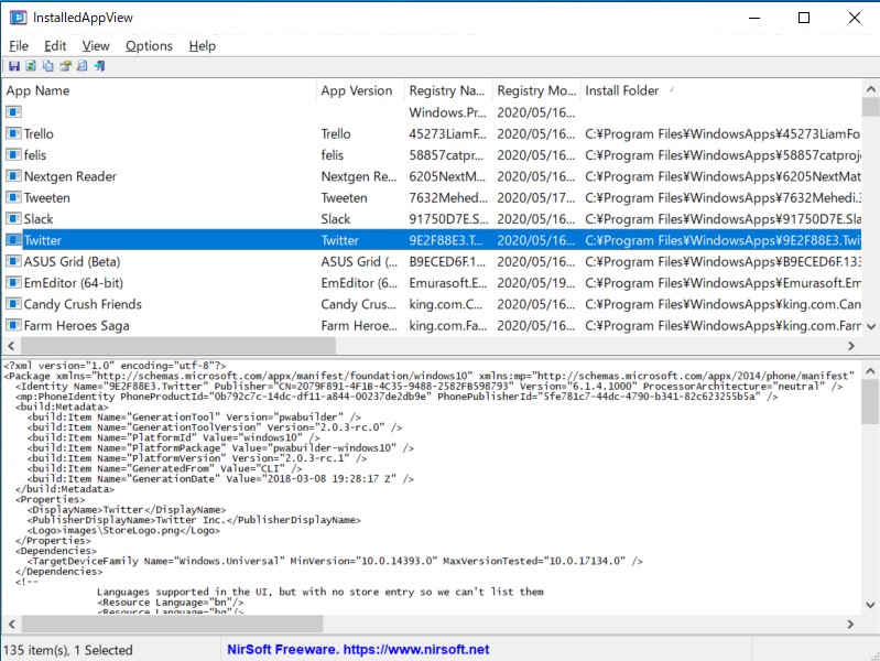 「InstalledAppView」v1.00