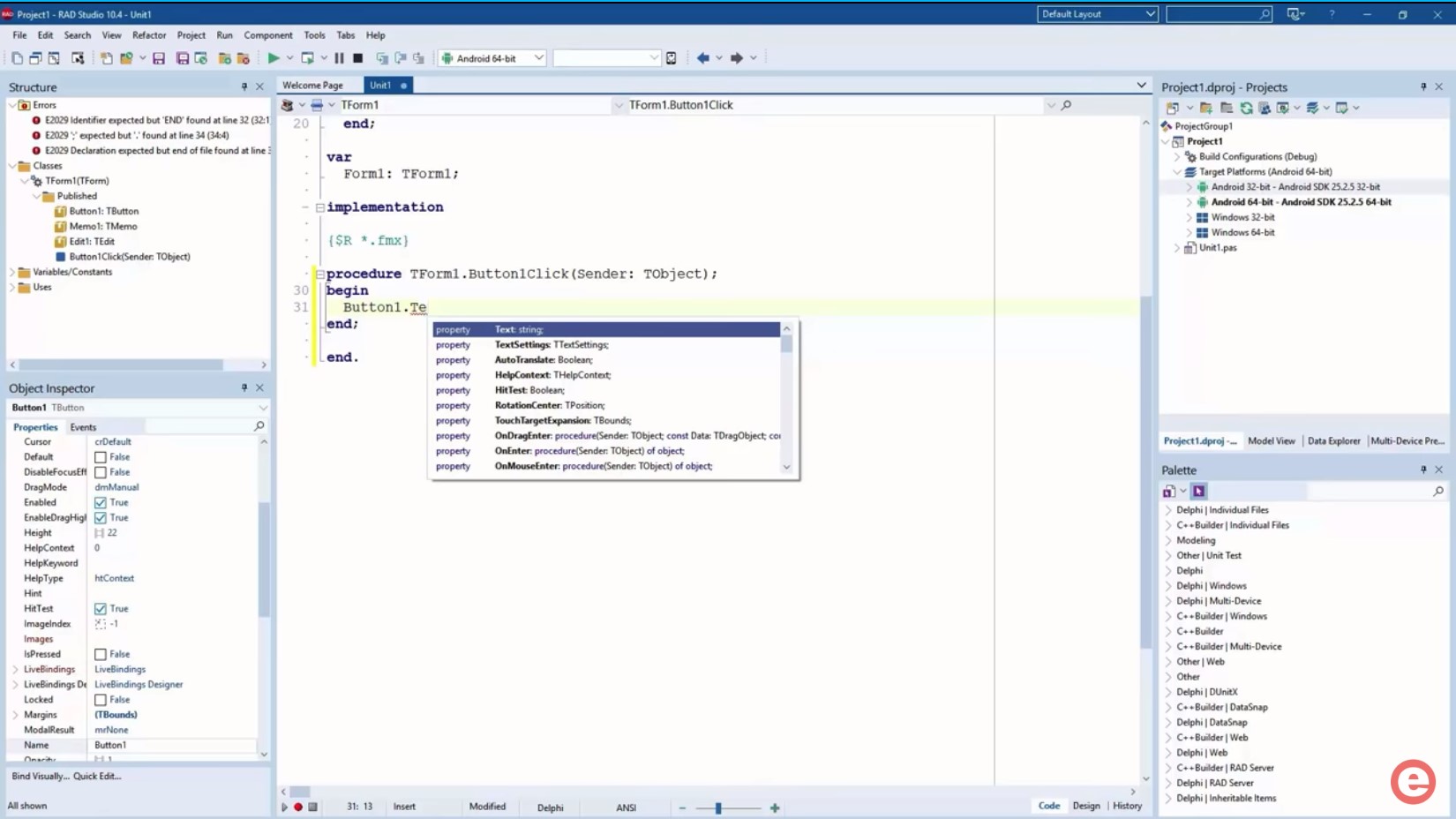 Embarcadero、「RAD Studio 10.4 Sydney」を公開