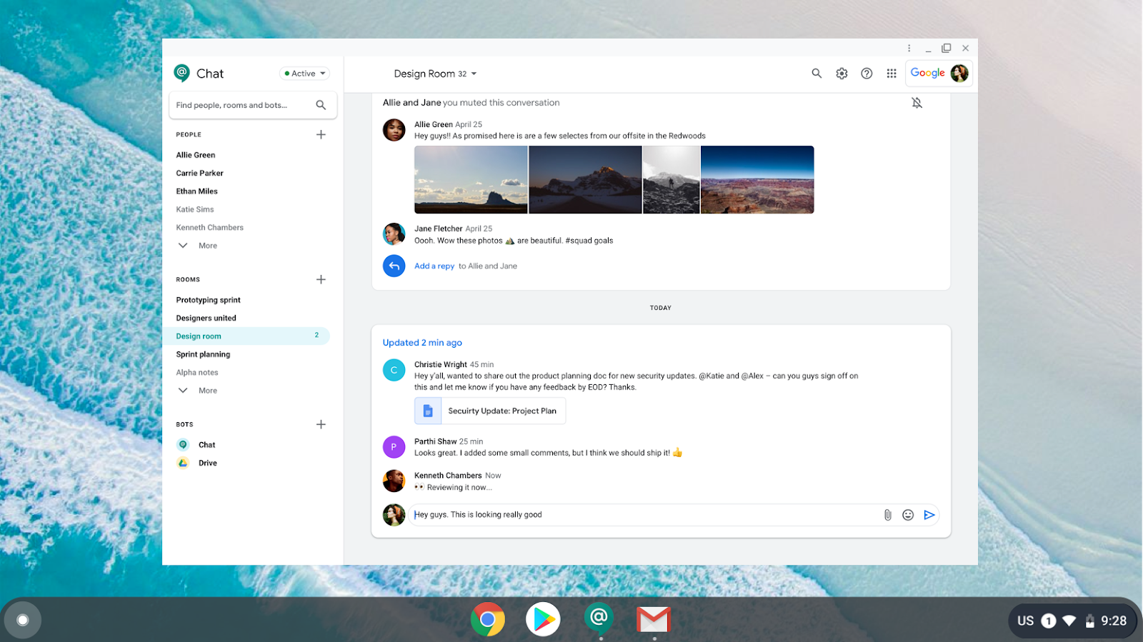 Google、「Google Chat」の新しいスタンドアロンアプリを発表