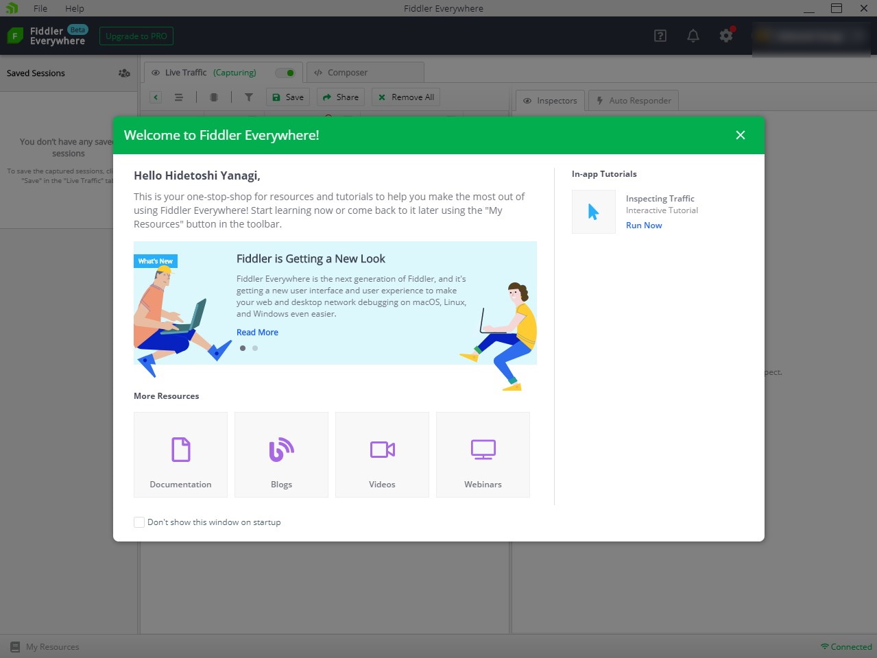 ウェルカムスクリーンを導入してドキュメントや公式ブログ、ウェビナーへのアクセスを改善