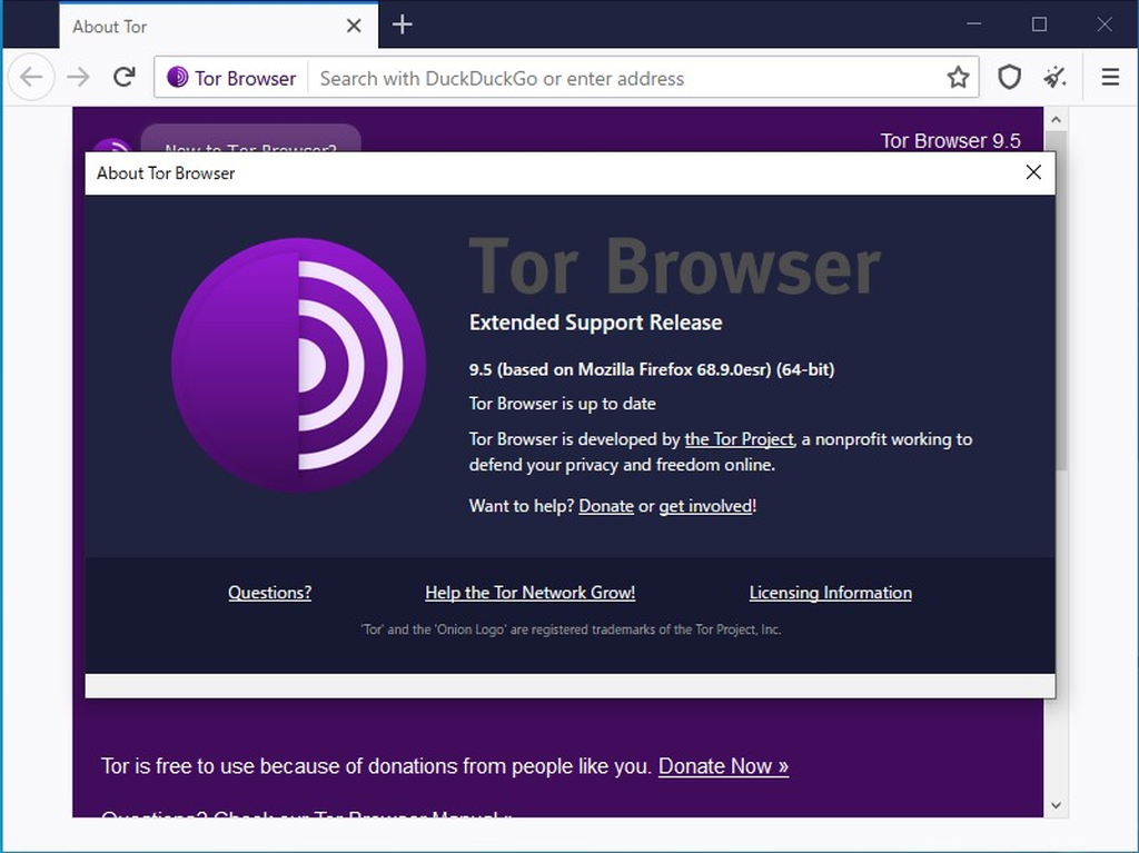 「Tor Browser」v9.5