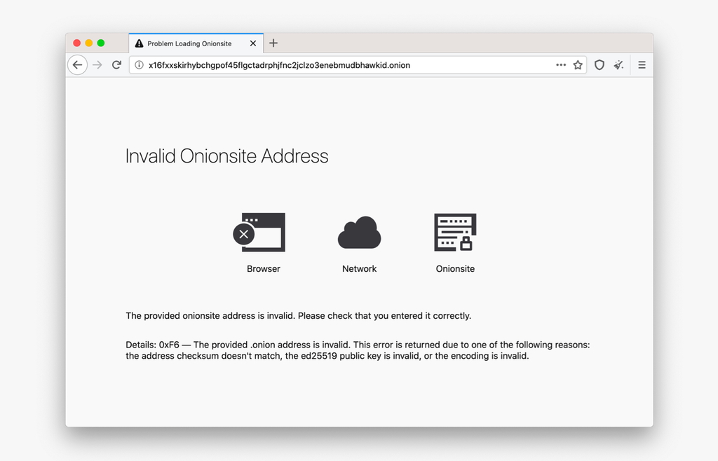専用のエラー画面