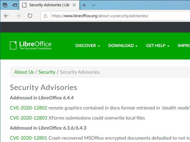 The Document Foundationの脆弱性情報