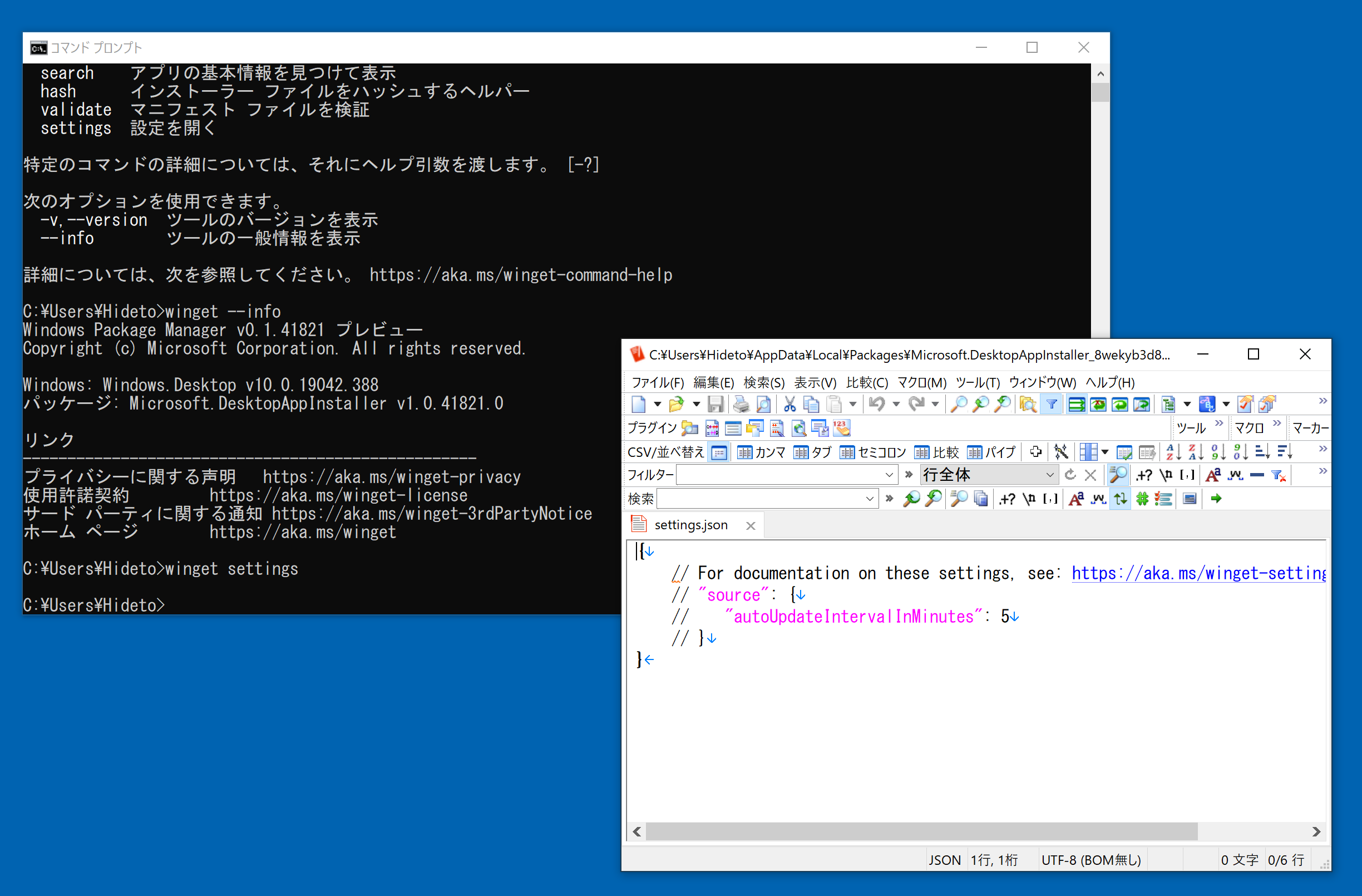 「Windows Package Manager」v0.1.41821