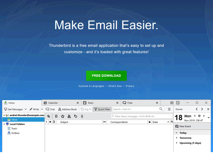 「Thunderbird」の公式サイト