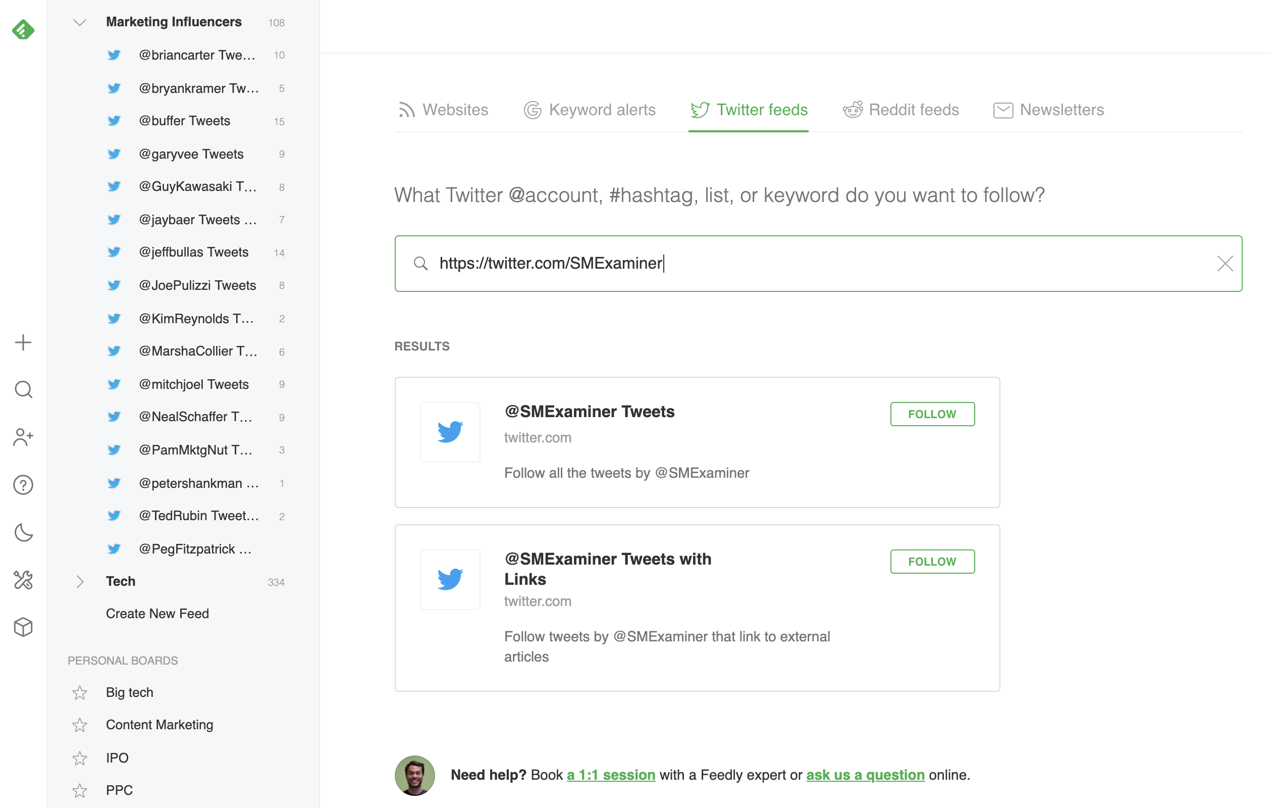 フィードリーダー“Feedly”で“Twitter”の購読が可能に