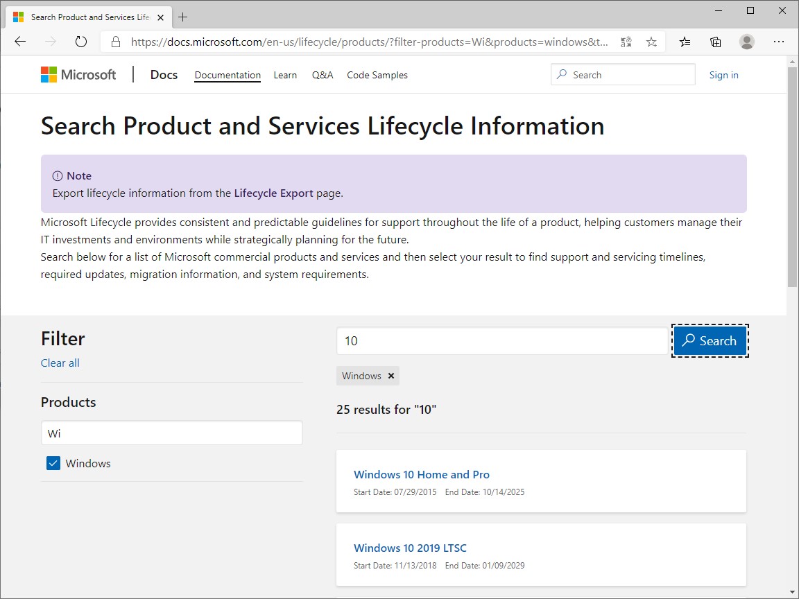 製品グループによるフィルタリングやキーワード検索で製品を検索