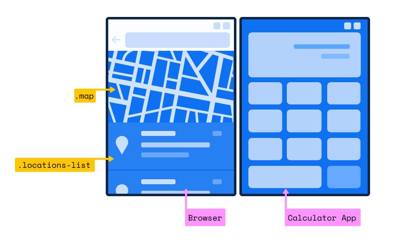 スクリーンセグメントが1つの場合。1つのセグメントで地図と検索結果の両方を表示