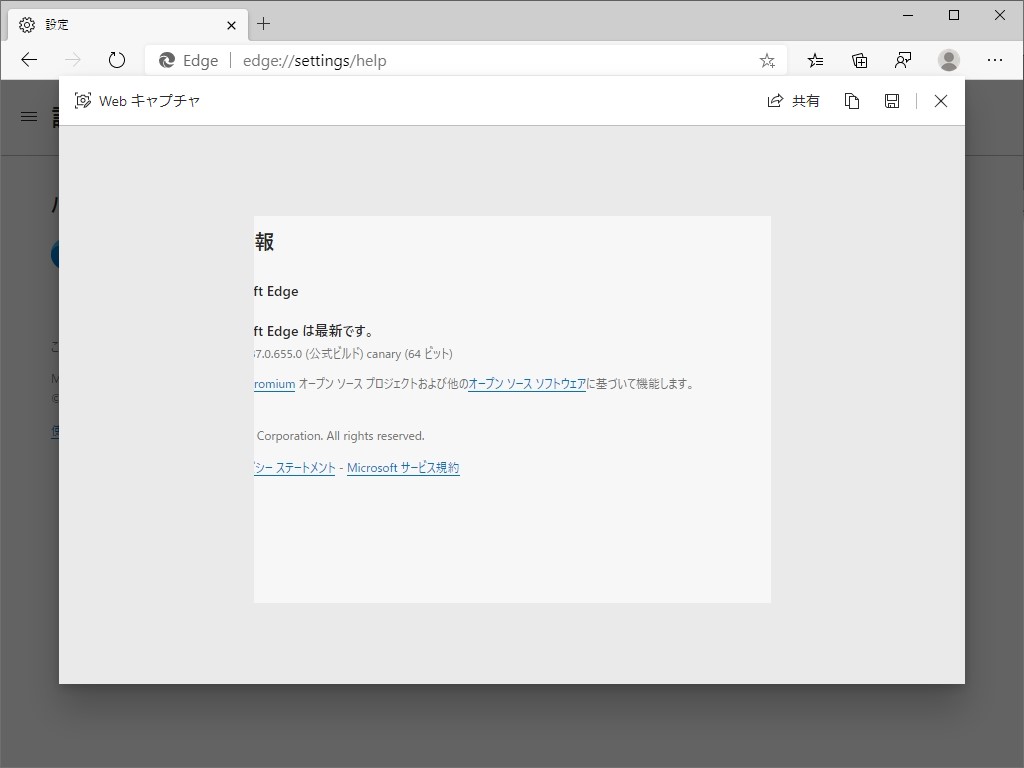 スクリーンショットのプレビュー画面