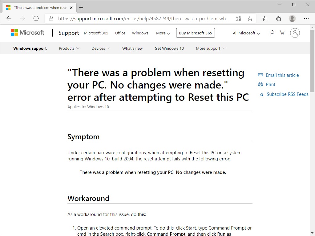 同社のサポートページ