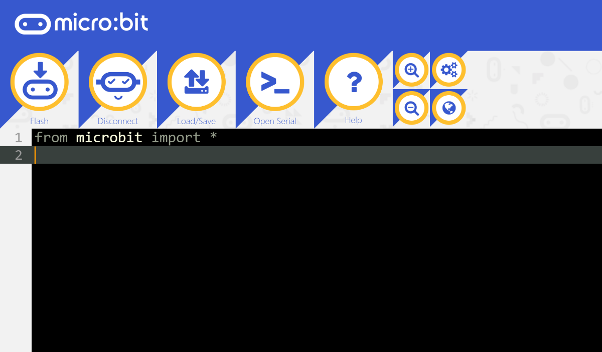 プログラムを1行書いたところ