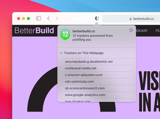 保護策がどのように機能しているかをわかりやすく表示するプライバシーレポート機能